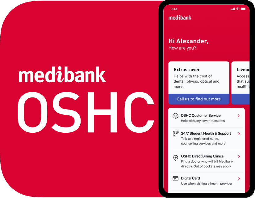 Medibank OSHC app icon and screenshot